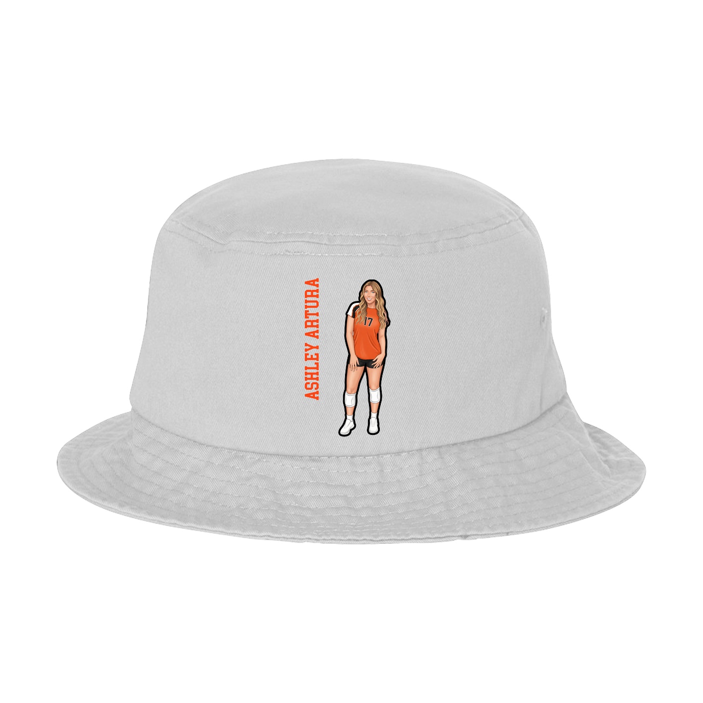 Bucket Cap — Name Vertical in White