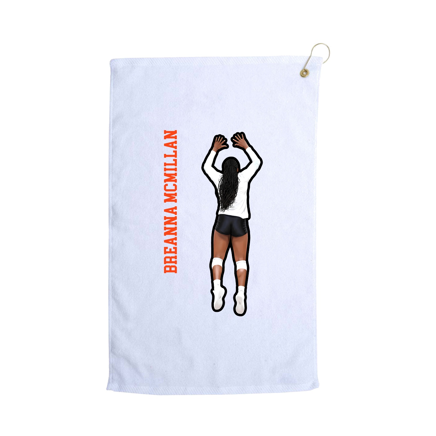 Golf Towel — Name Vertical in White