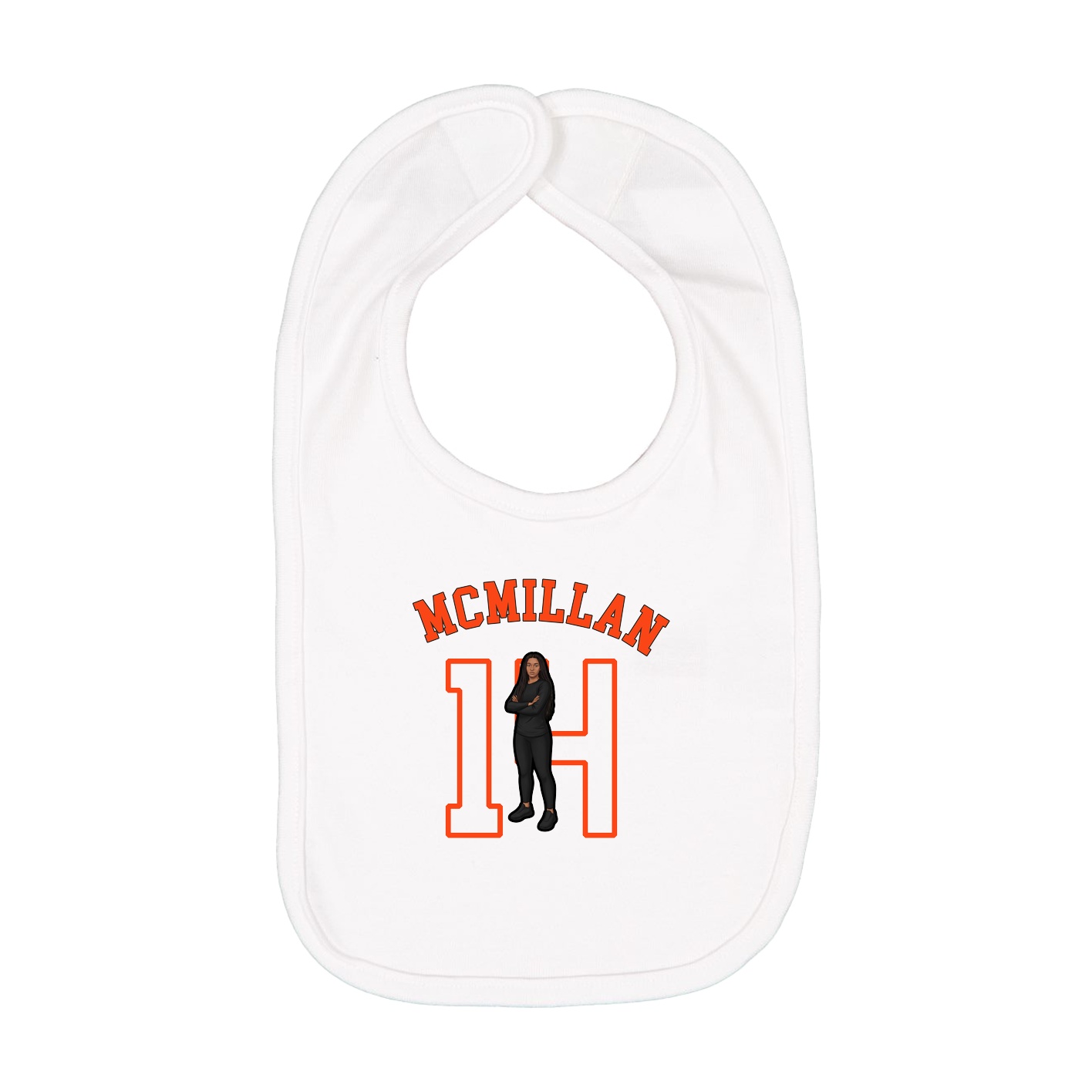 Infant Bib — Shirsey Arch in White