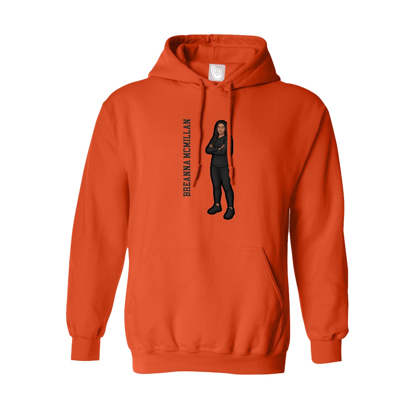 Youth Hoodie — Name Vertical in Orange
