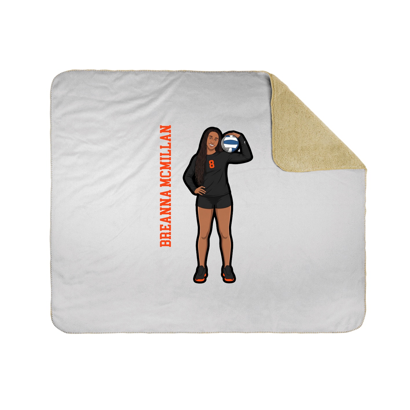 Throw Blanket — Name Vertical in White