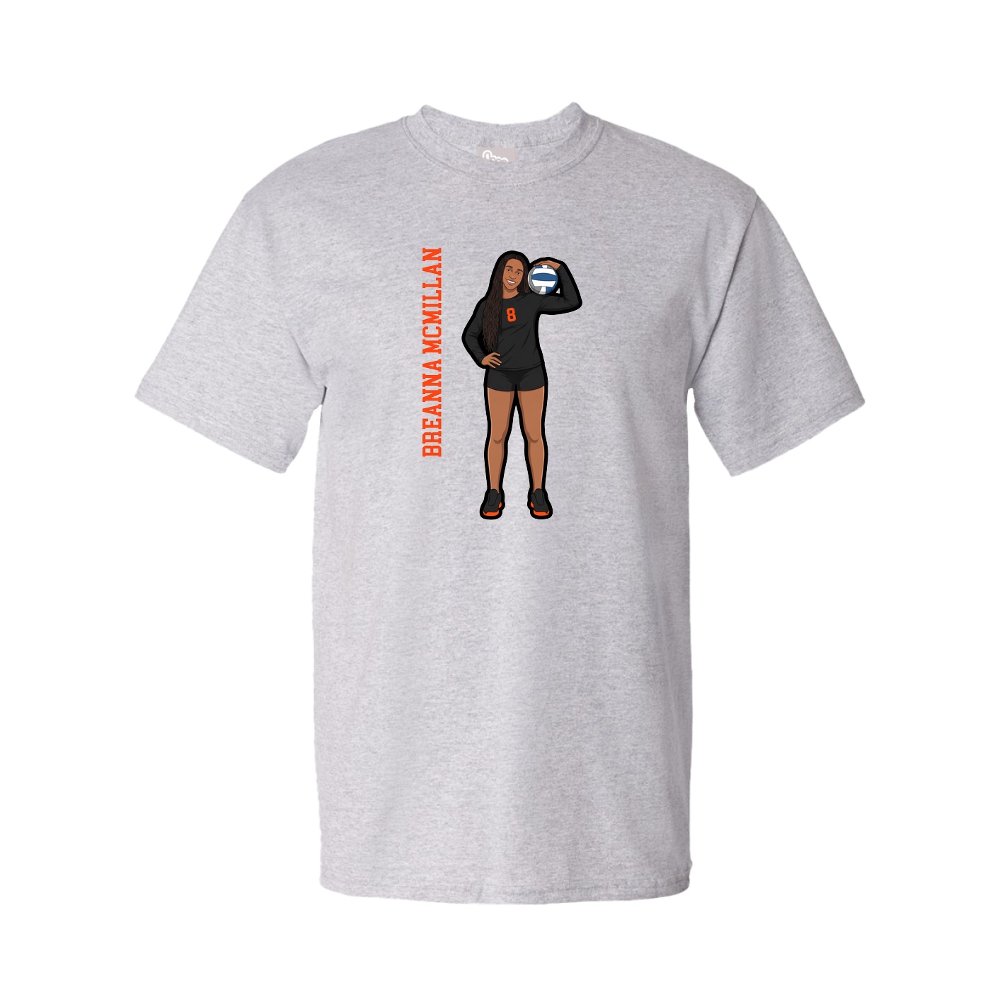 Youth Tee — Name Vertical in Grey