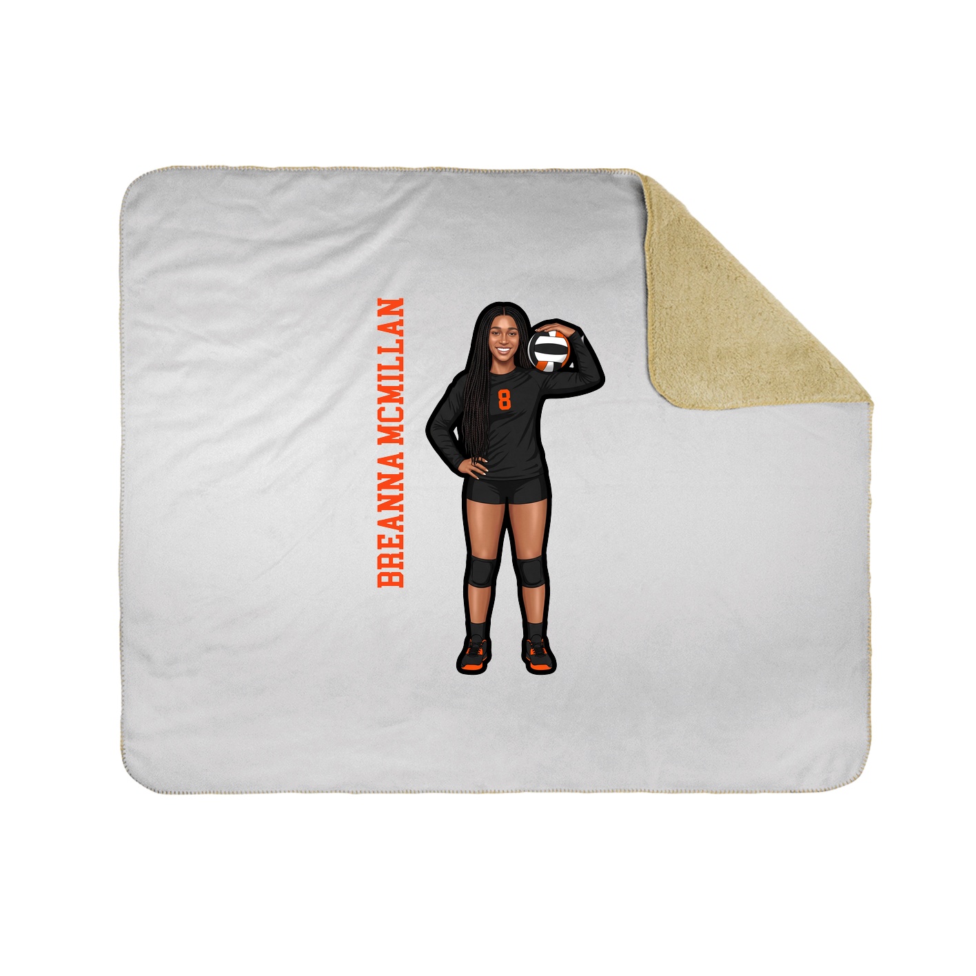 Throw Blanket — Name Vertical in White