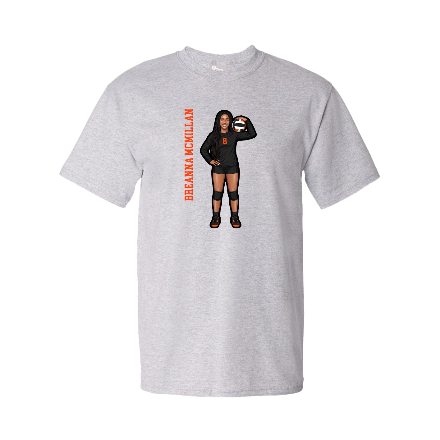 Tee — Name Vertical in Grey