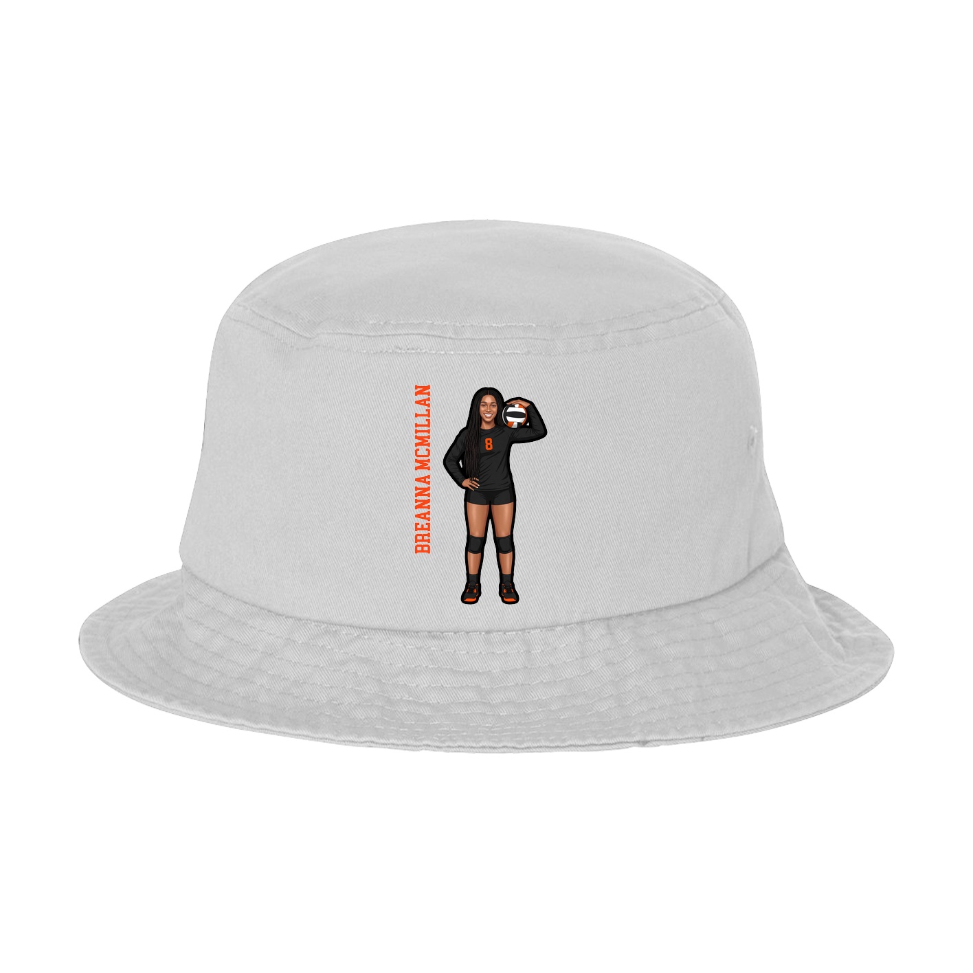 Bucket Cap — Name Vertical in White