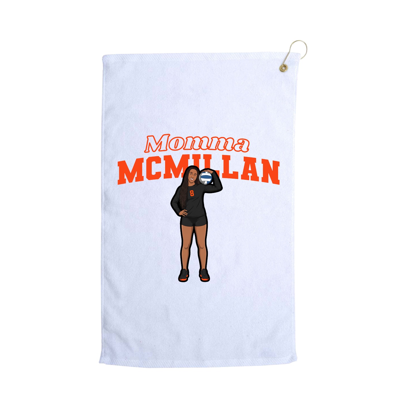 Golf Towel — Mothers Day Block in White