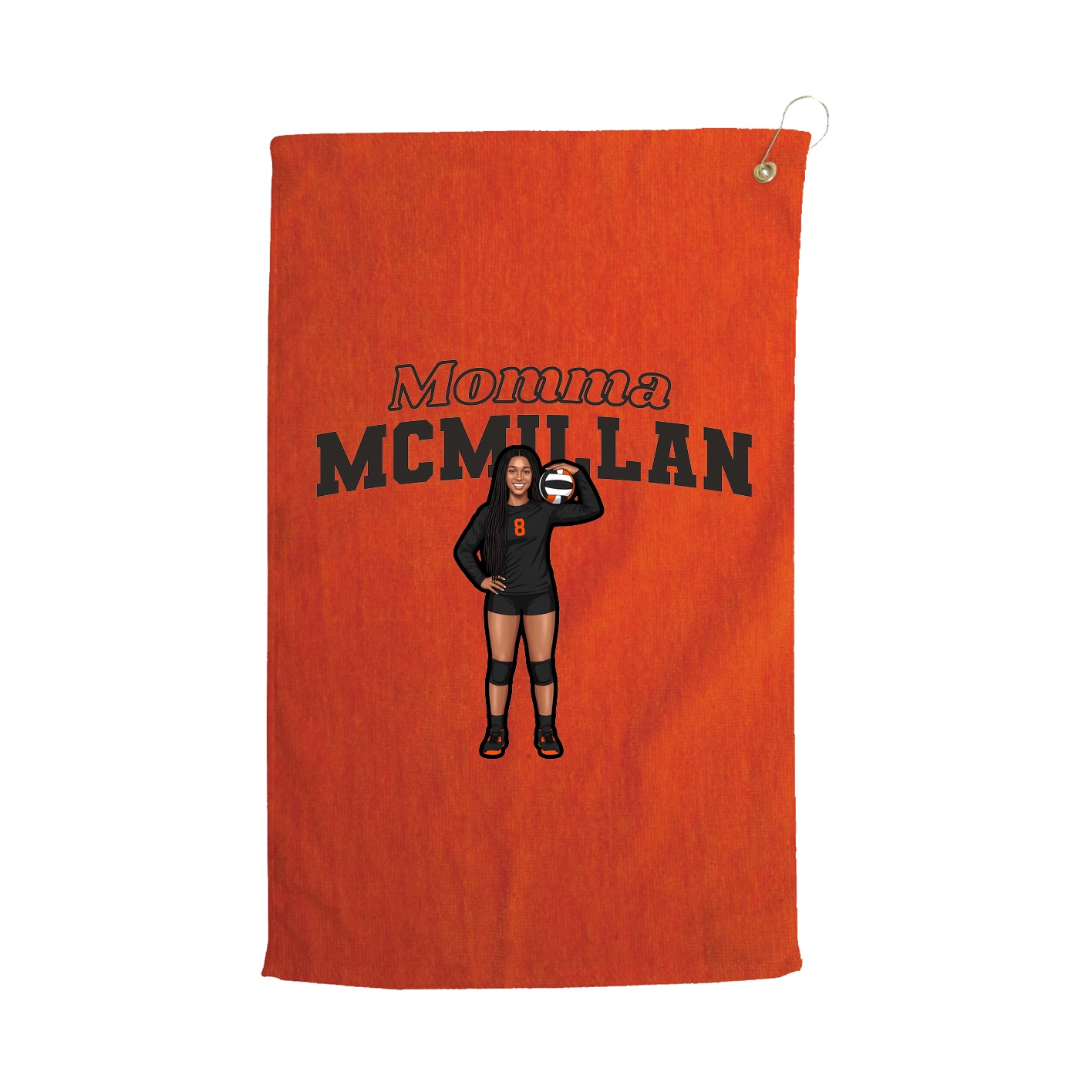 Golf Towel — Mothers Day Block in Orange