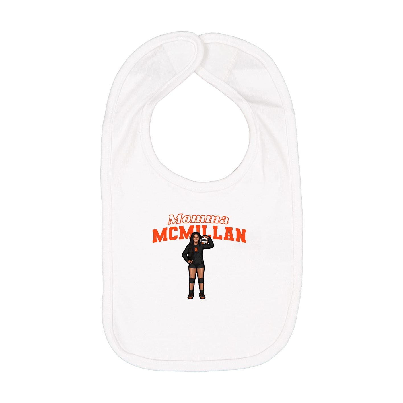 Infant Bib — Mothers Day Block in White