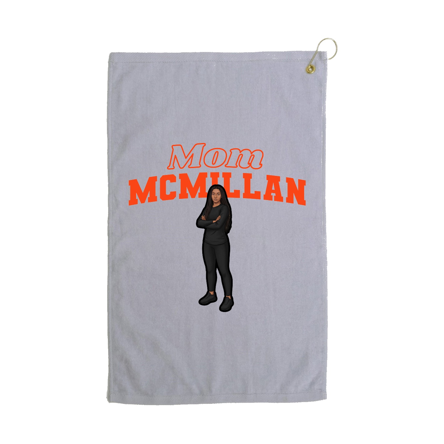 Golf Towel — Mothers Day Block in Grey