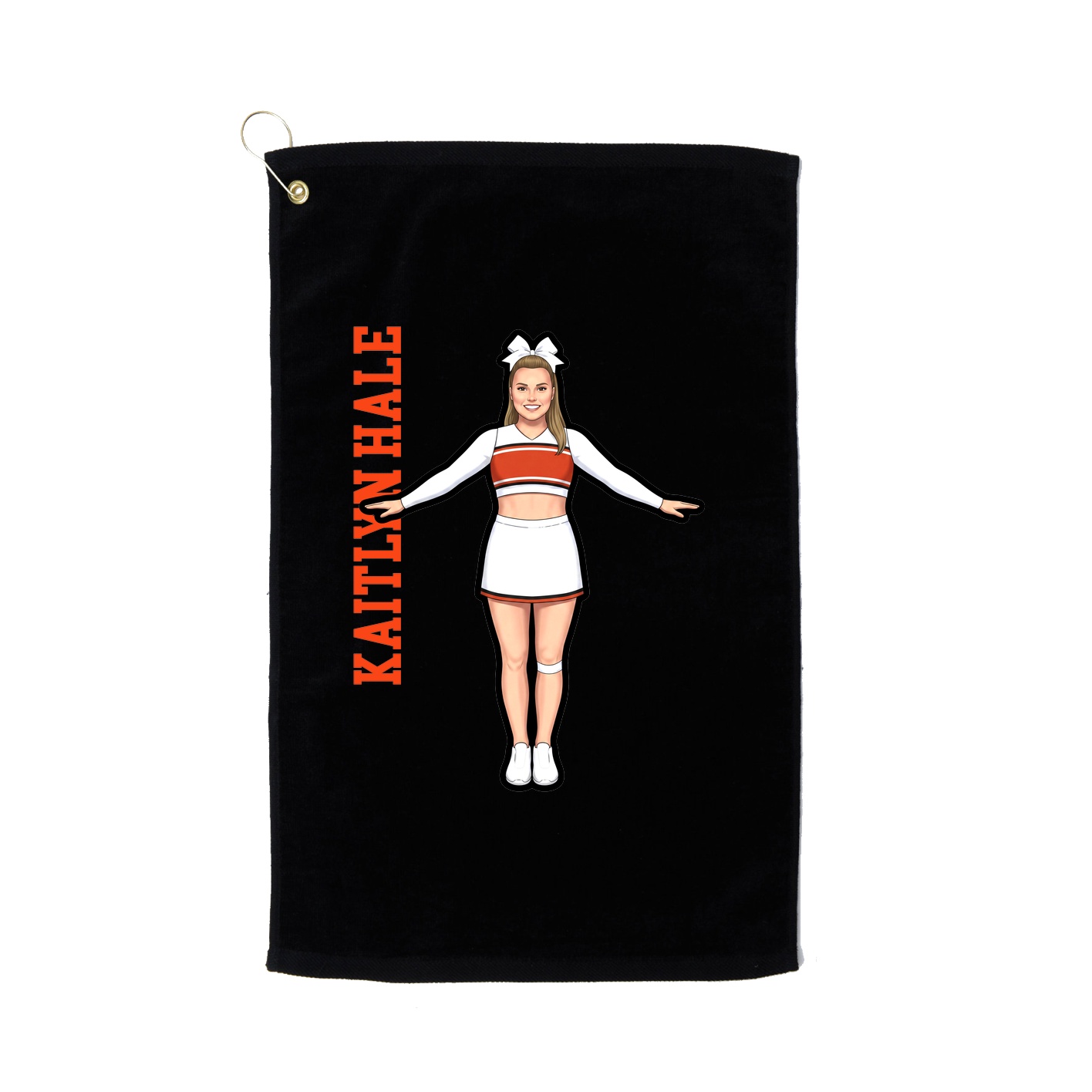 Golf Towel — Name Vertical in Black