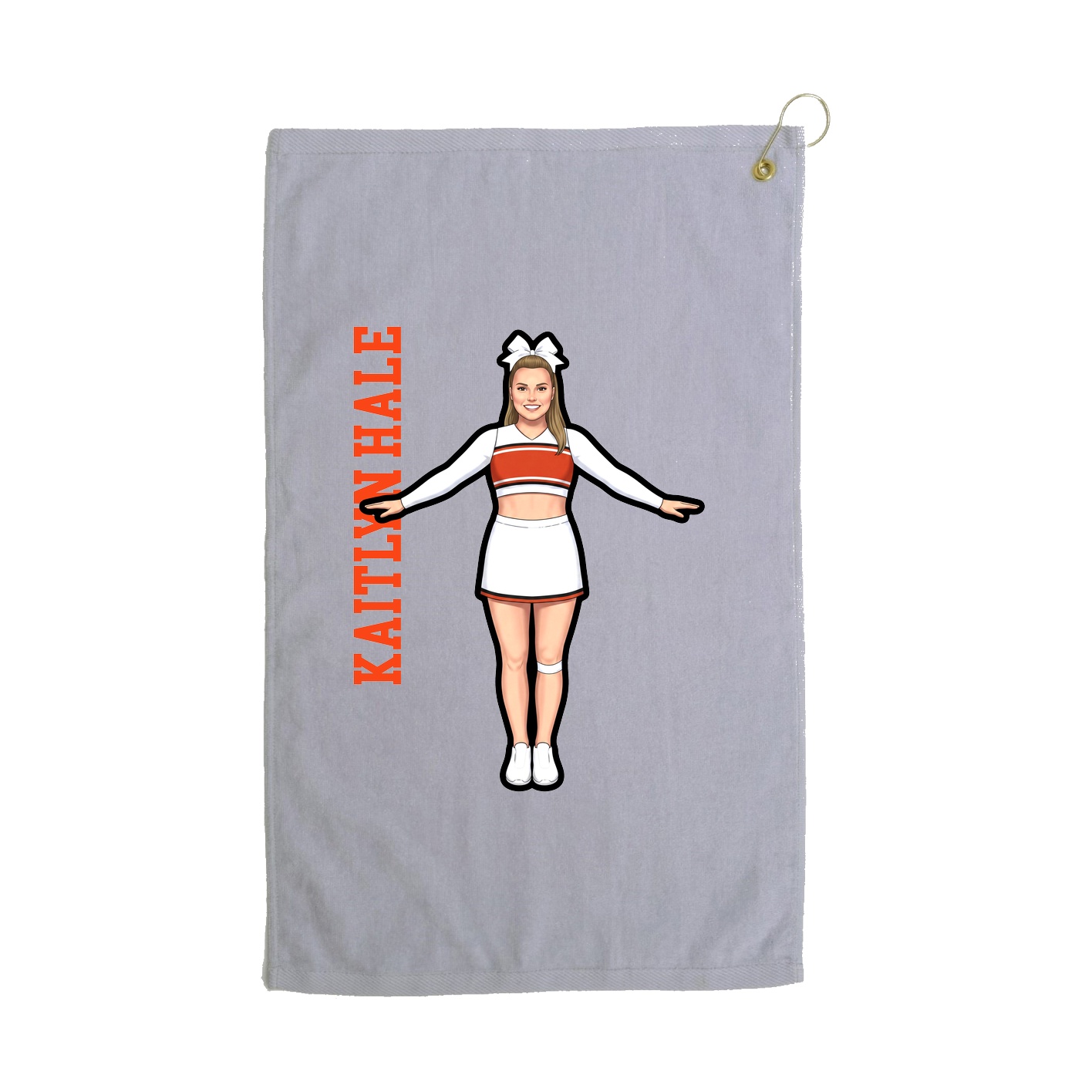 Golf Towel — Name Vertical in Grey