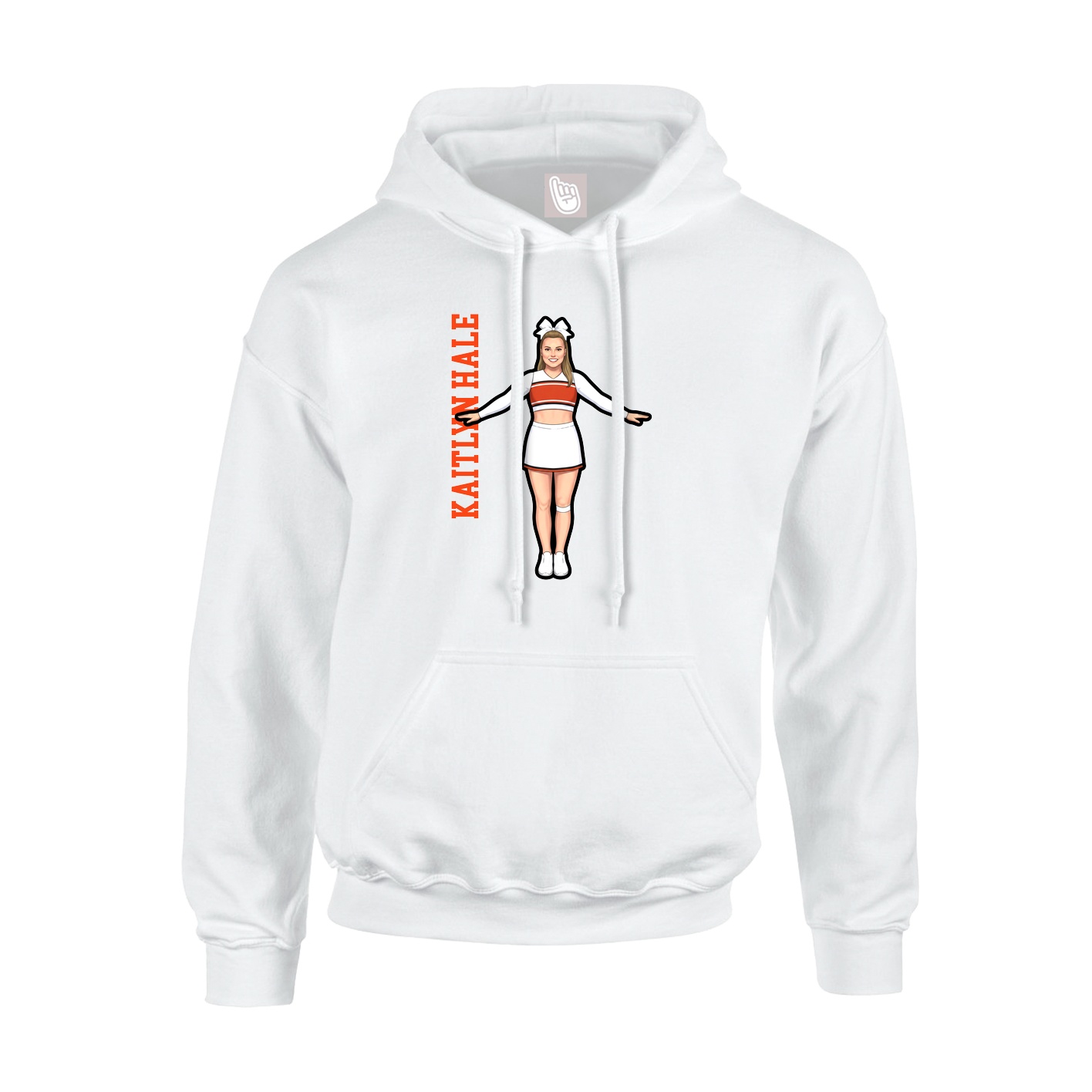 Hoodie — Name Vertical in White