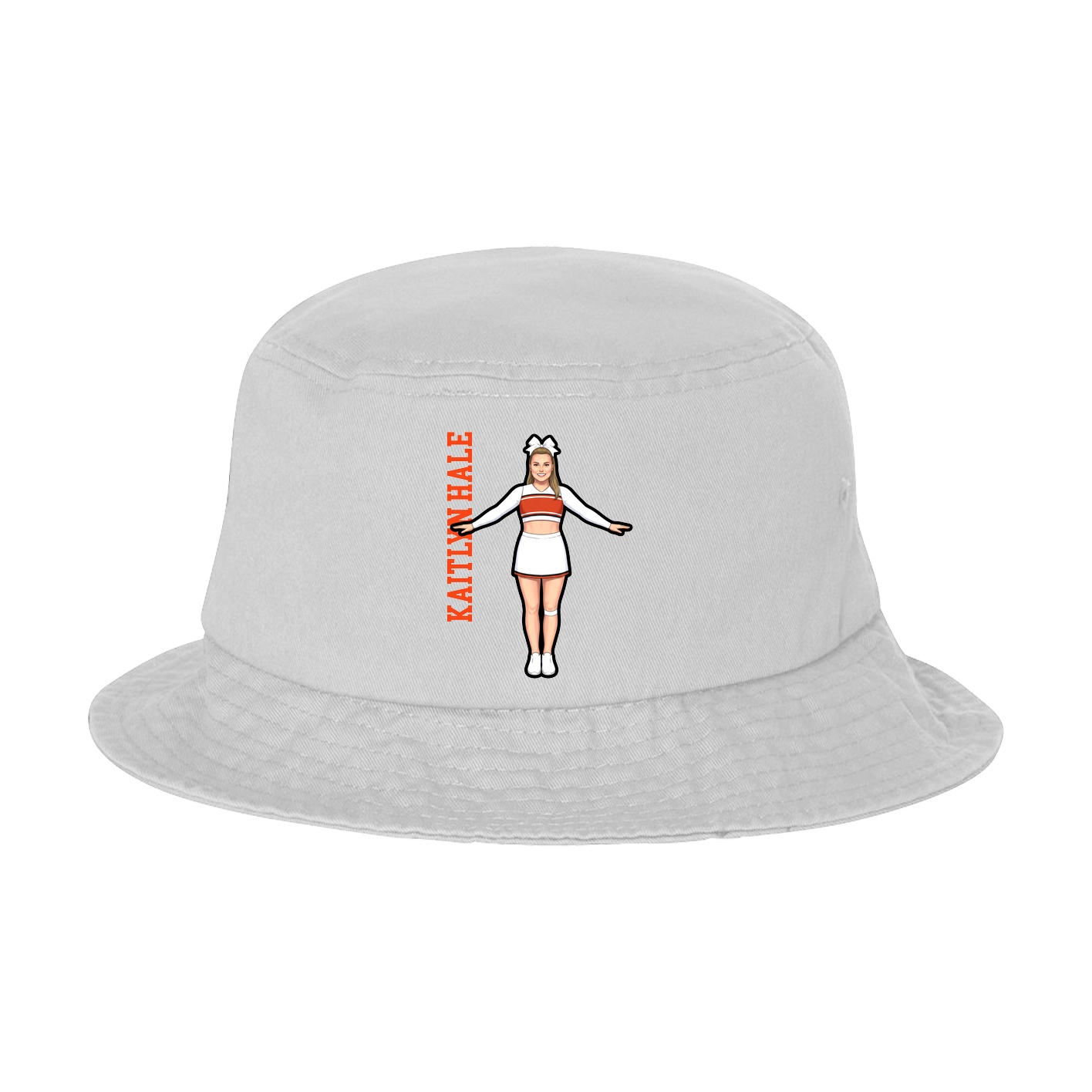 Bucket Cap — Name Vertical in White