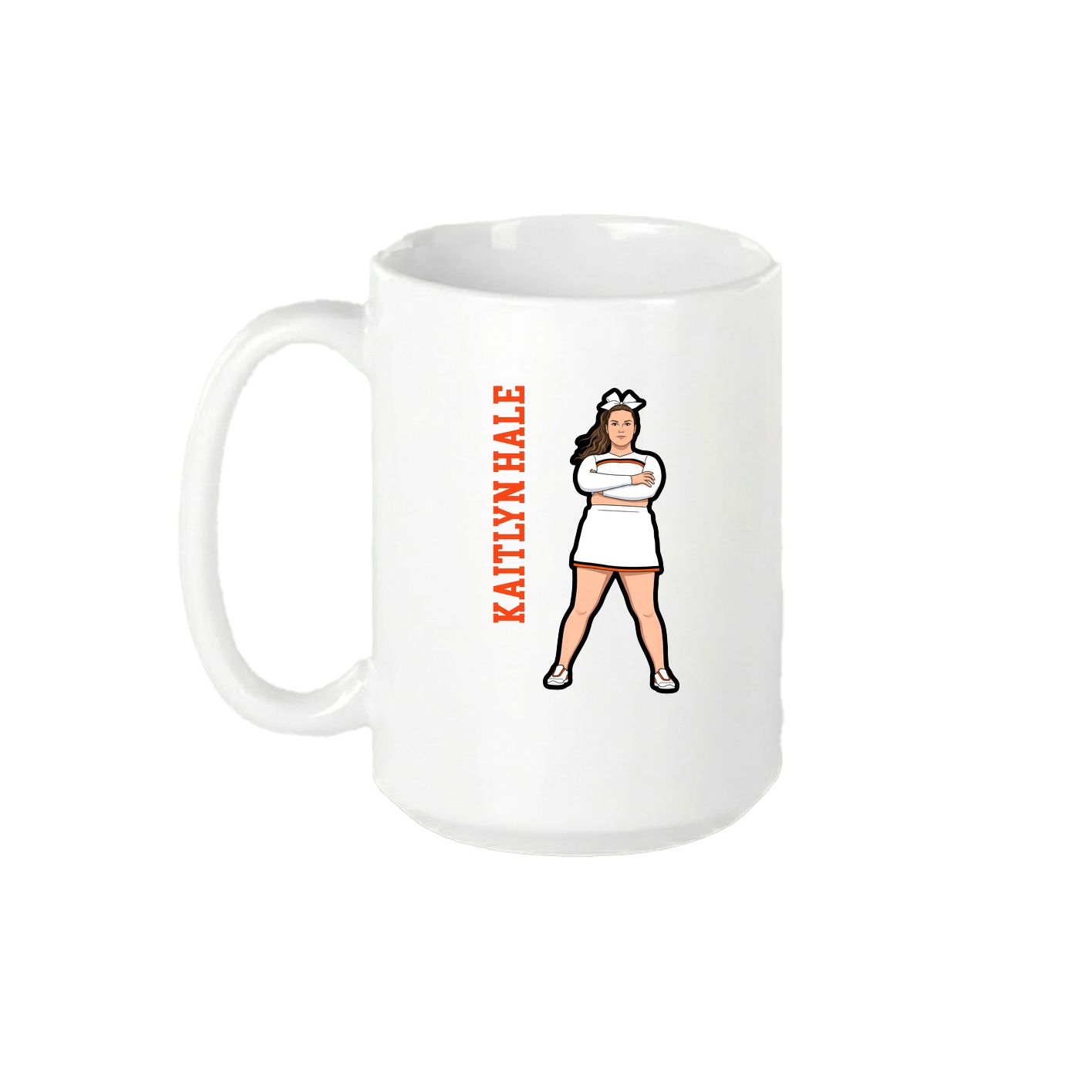 15oz Coffee Mug — Name Vertical in White