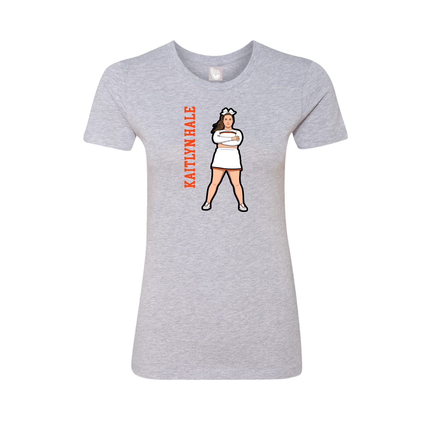 Womens Tee — Name Vertical in Grey