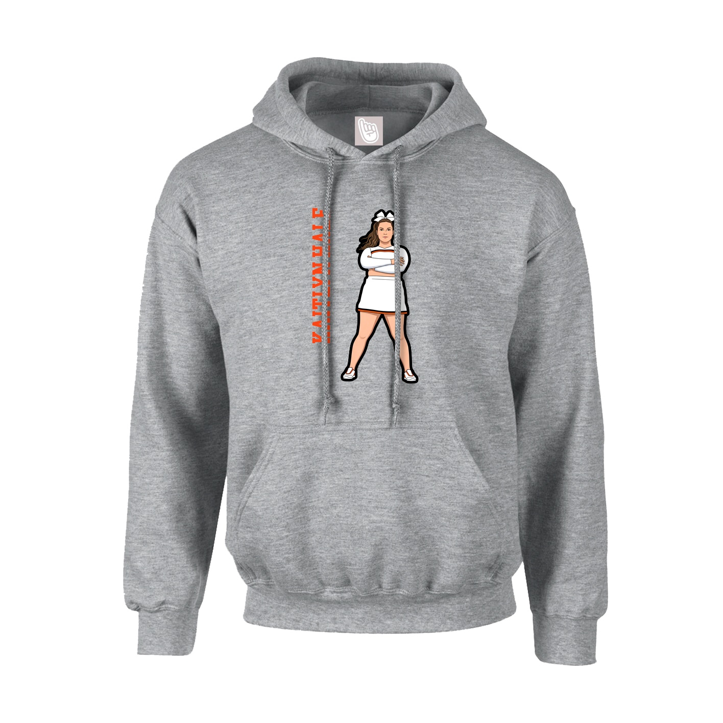 Hoodie — Name Vertical in Grey