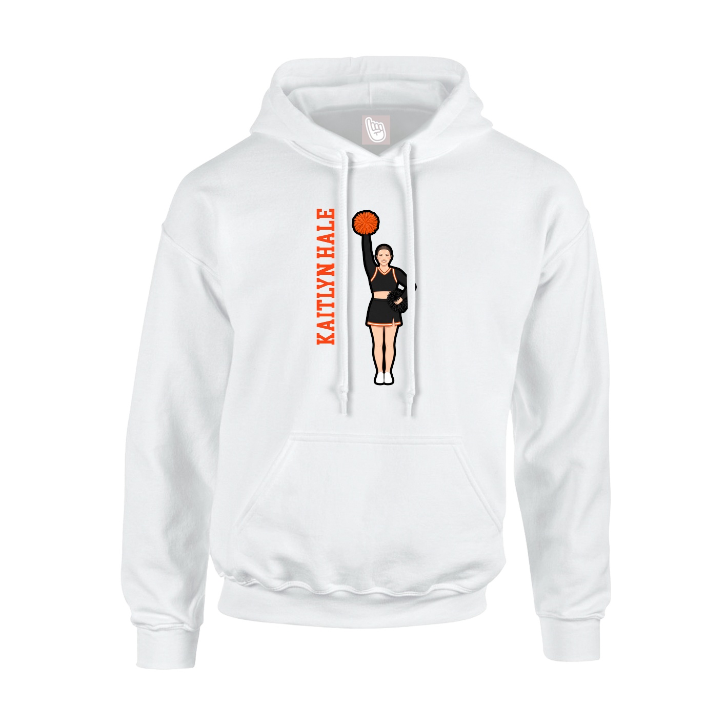 Hoodie — Name Vertical in White