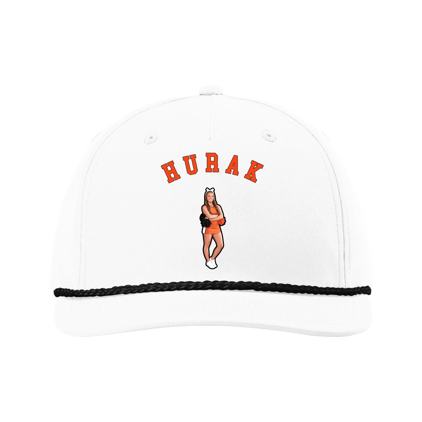 Five-Panel Classic Rope Cap — Shirsey Arch in White