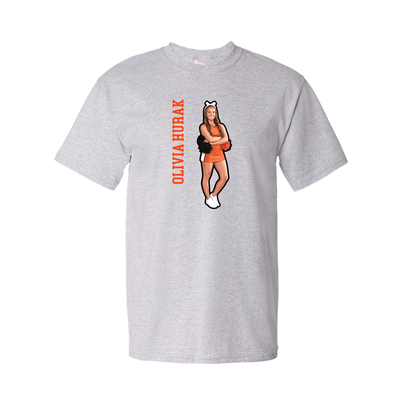 Youth Tee — Name Vertical in Grey