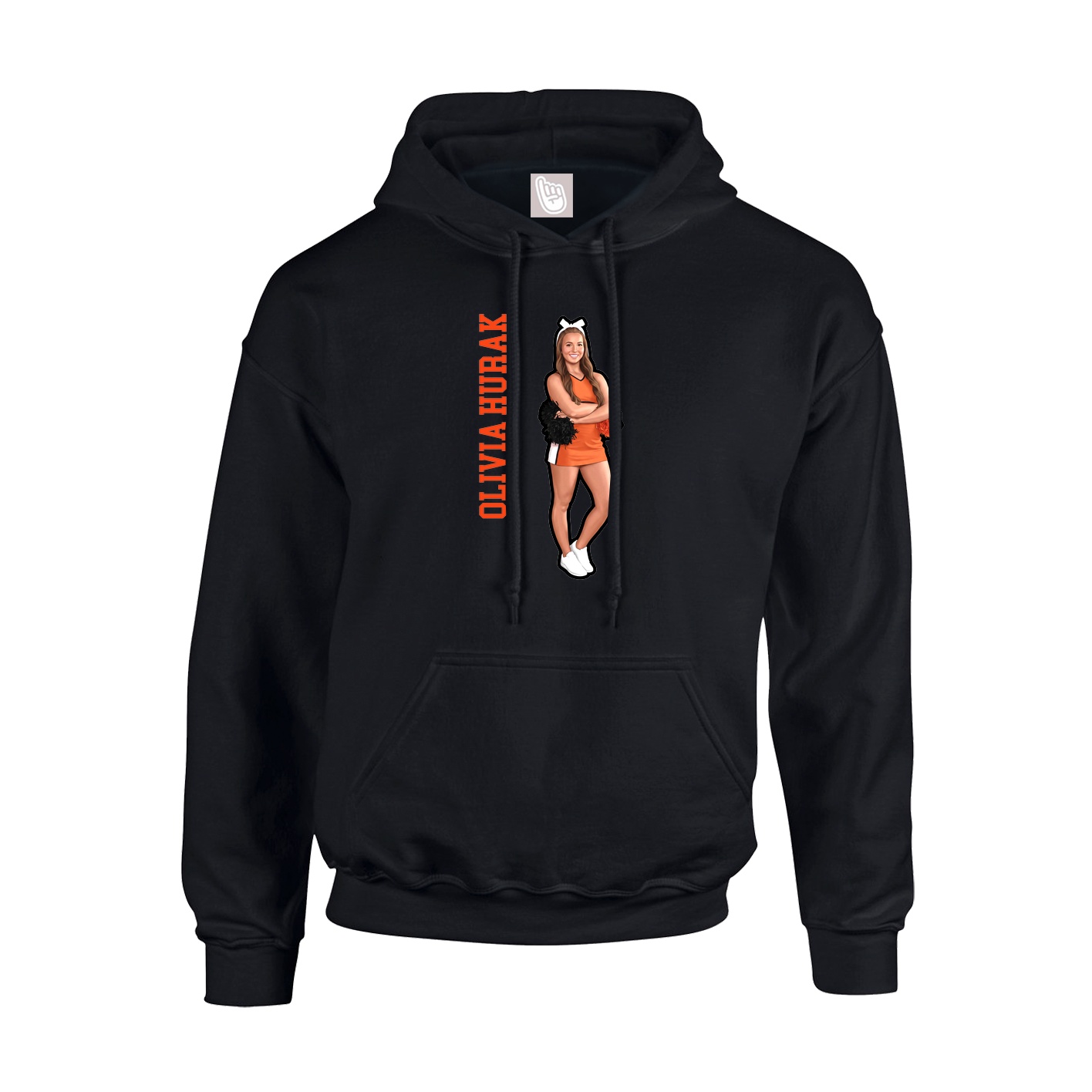 Youth Hoodie — Name Vertical in Black