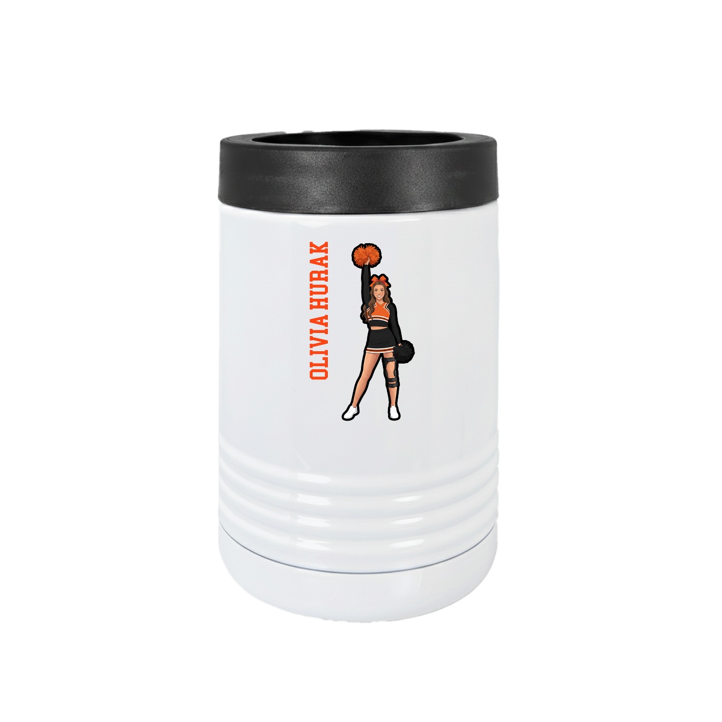 Beverage Holder — Name Vertical in White