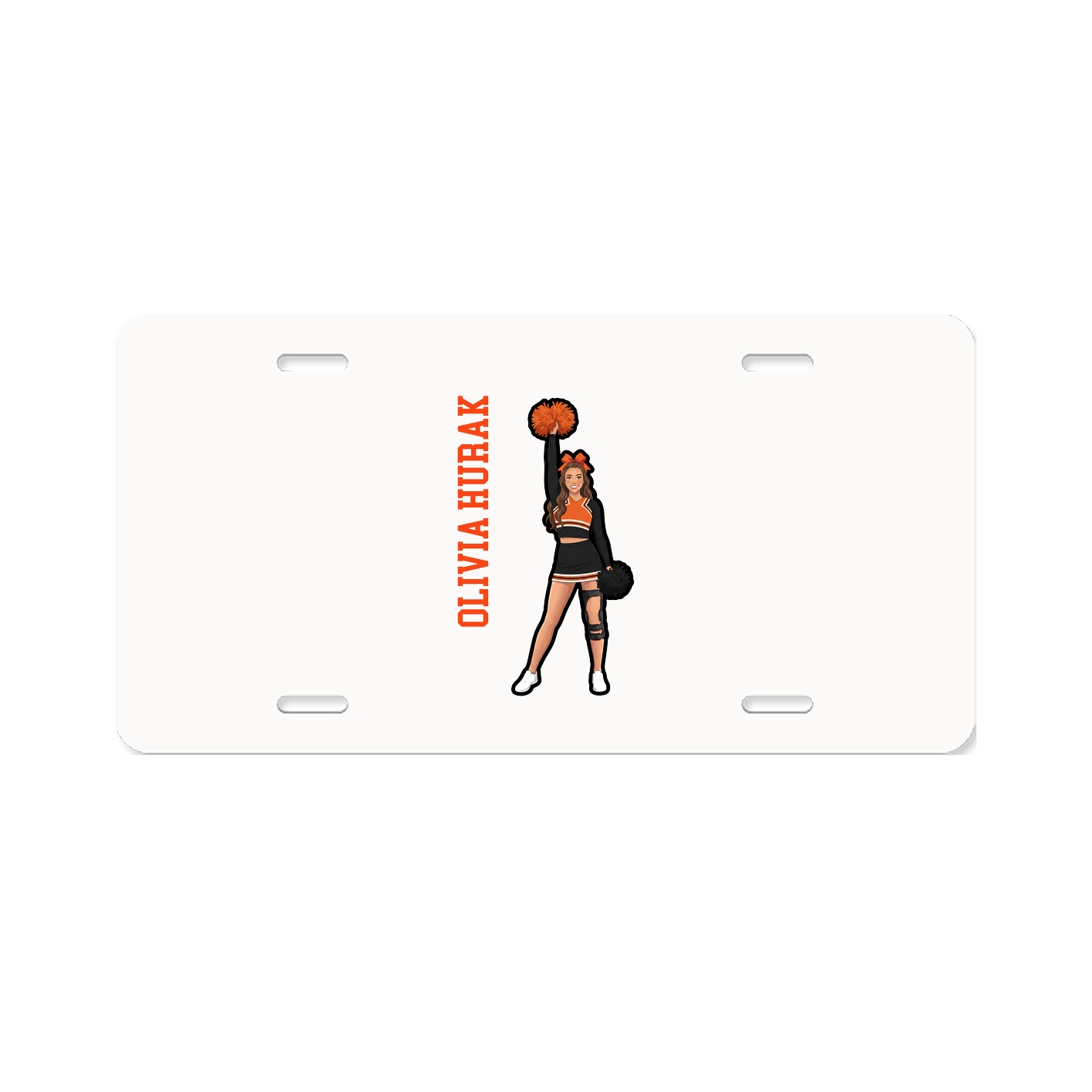 License Plate — Name Vertical in Classic