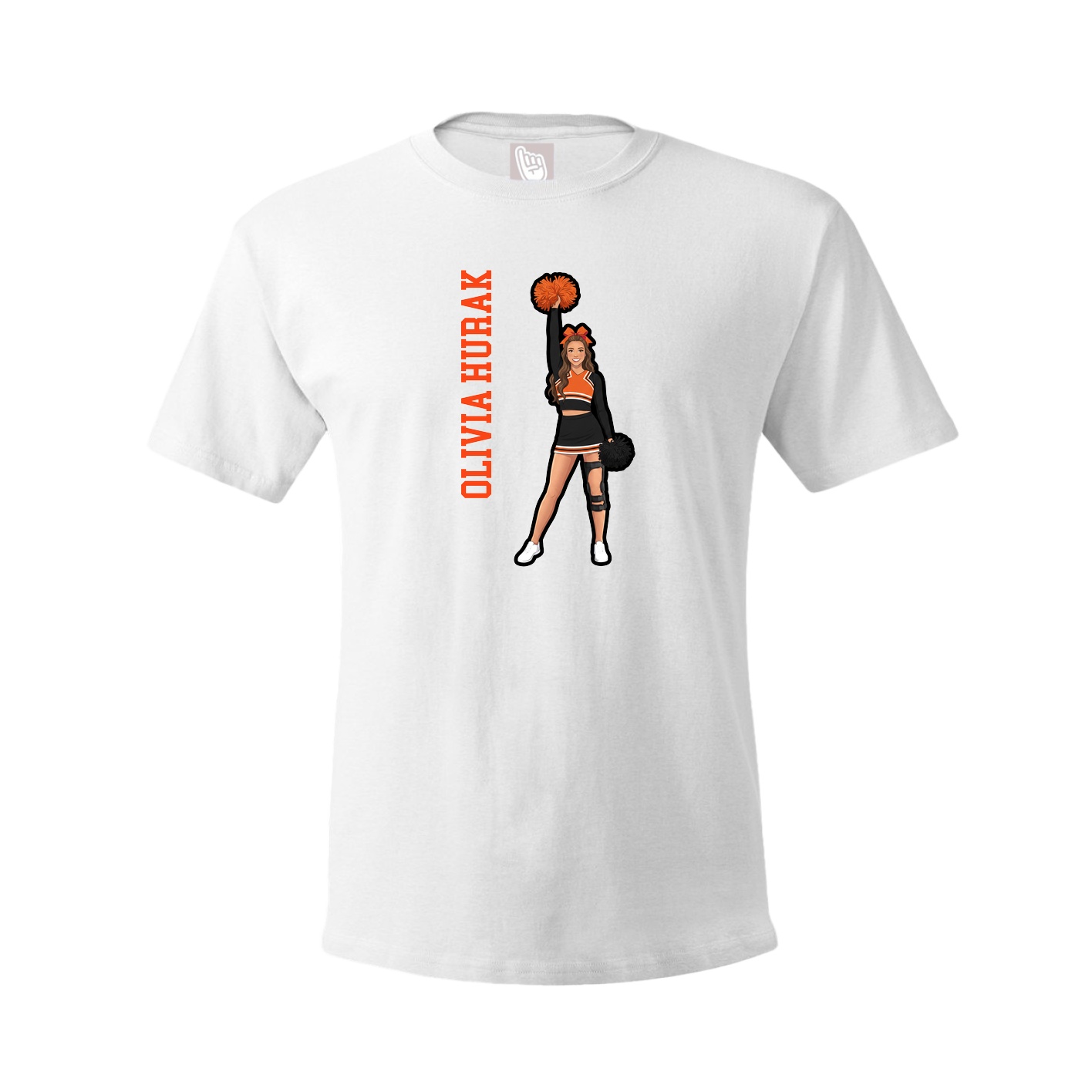 Youth Tee — Name Vertical in White