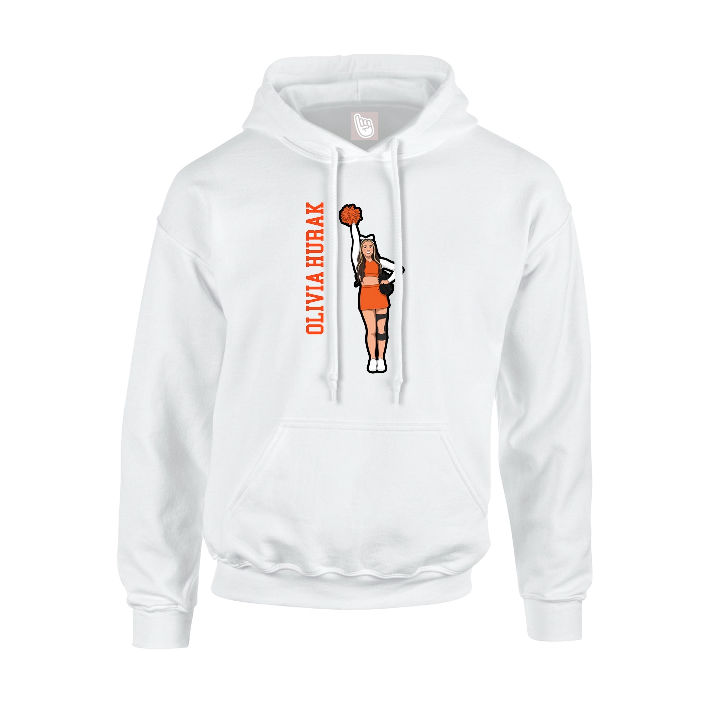 Hoodie — Name Vertical in White