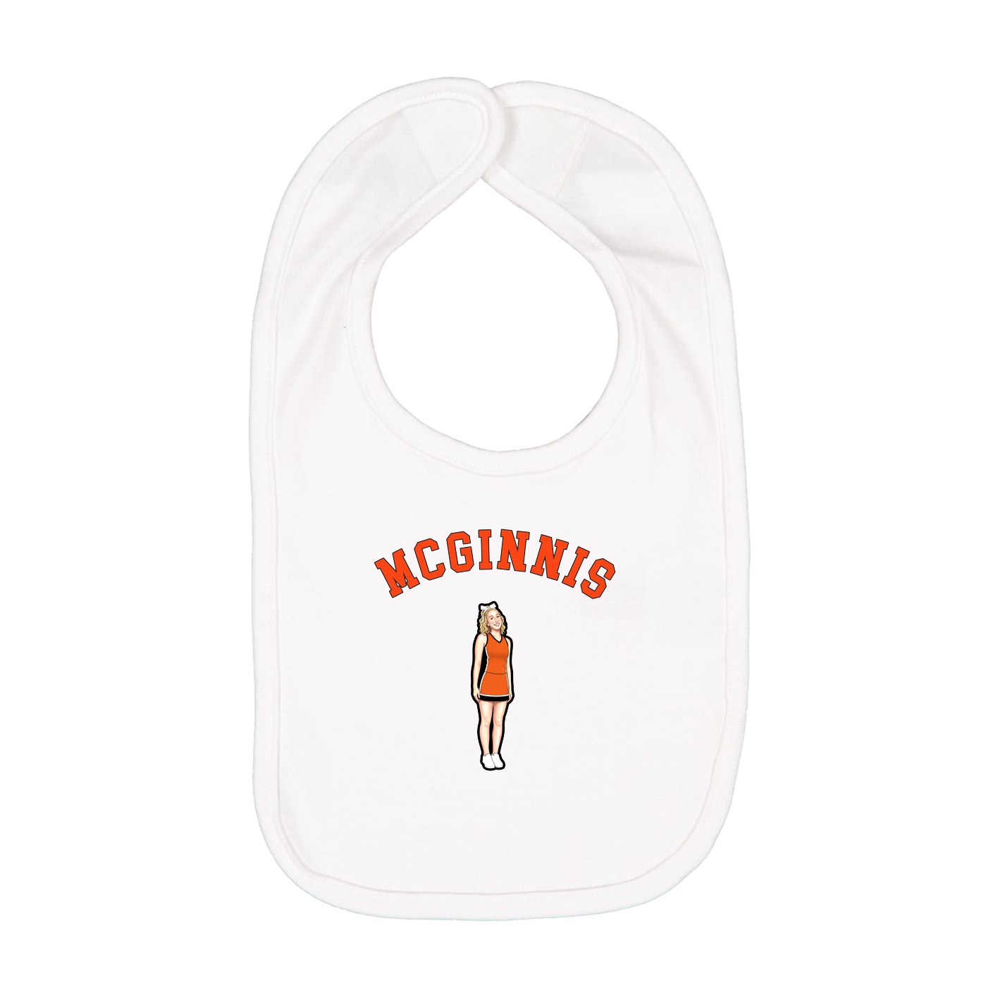 Infant Bib — Shirsey Arch in White