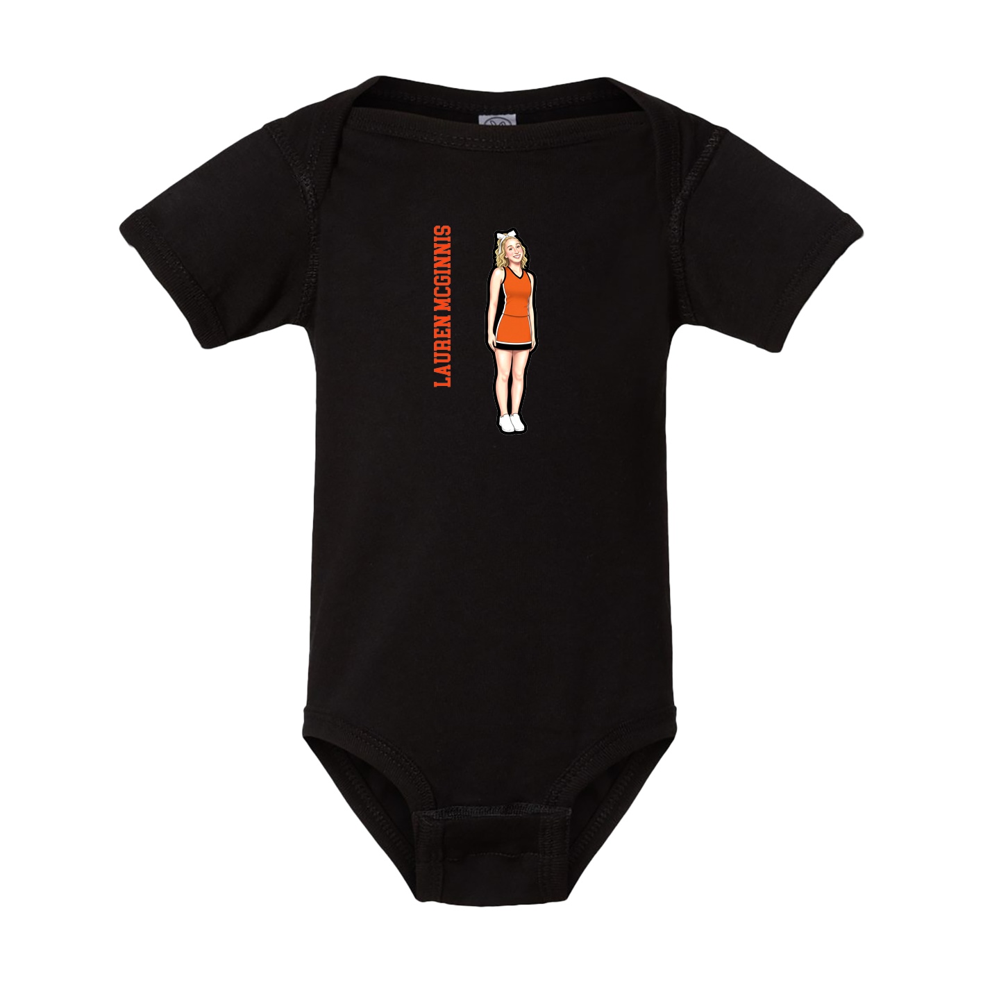 Baby Onesie — Name Vertical in Black