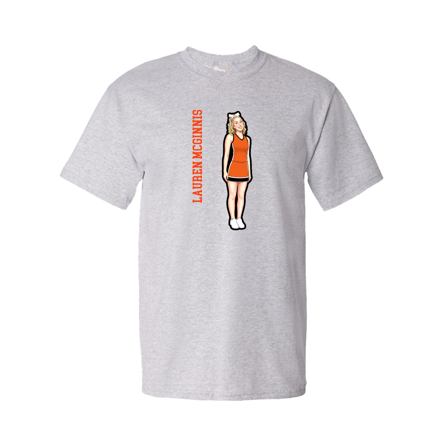 Tee — Name Vertical in Grey