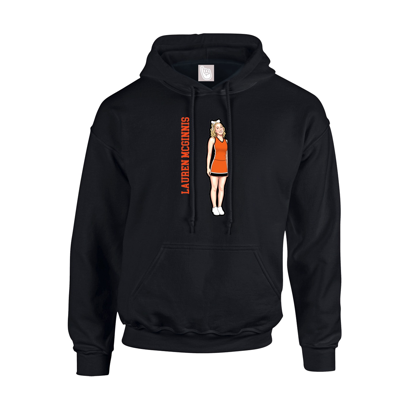 Hoodie — Name Vertical in Black