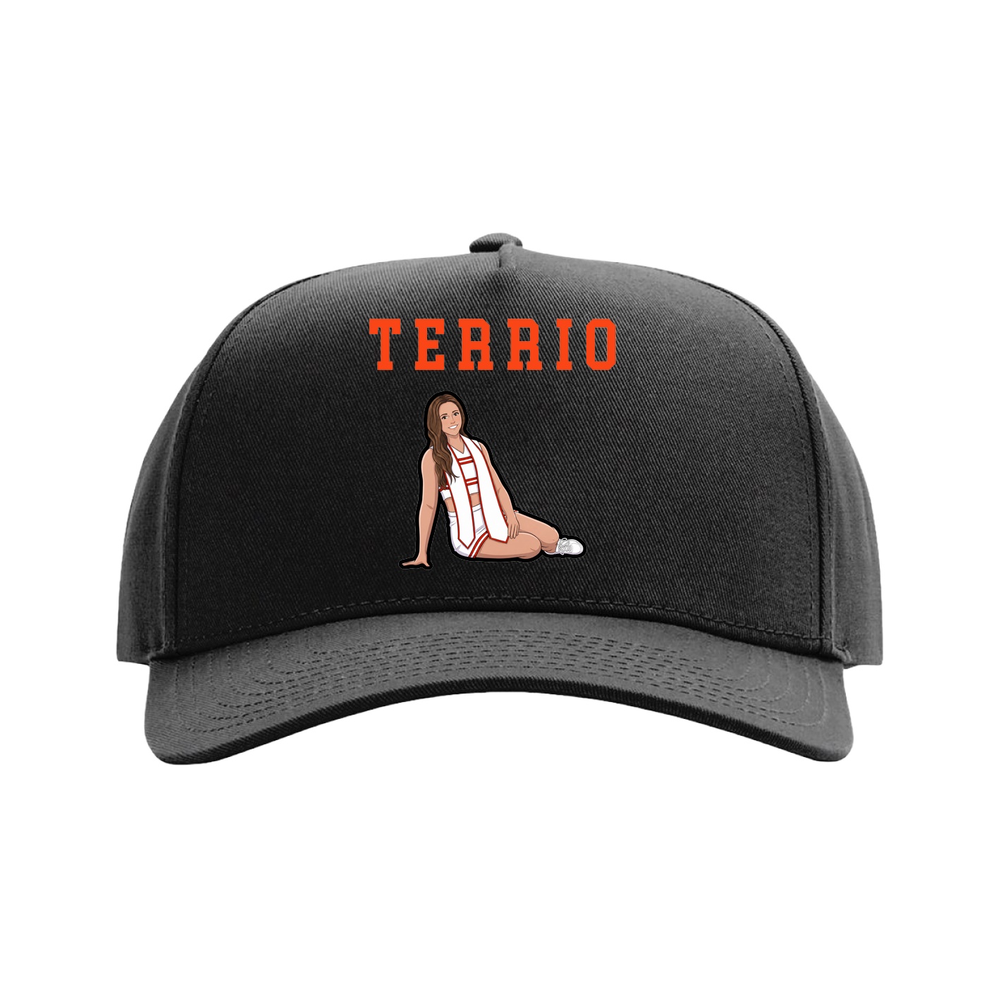 Full Fabric Five-Panel Champ Cap — Shirsey in Black