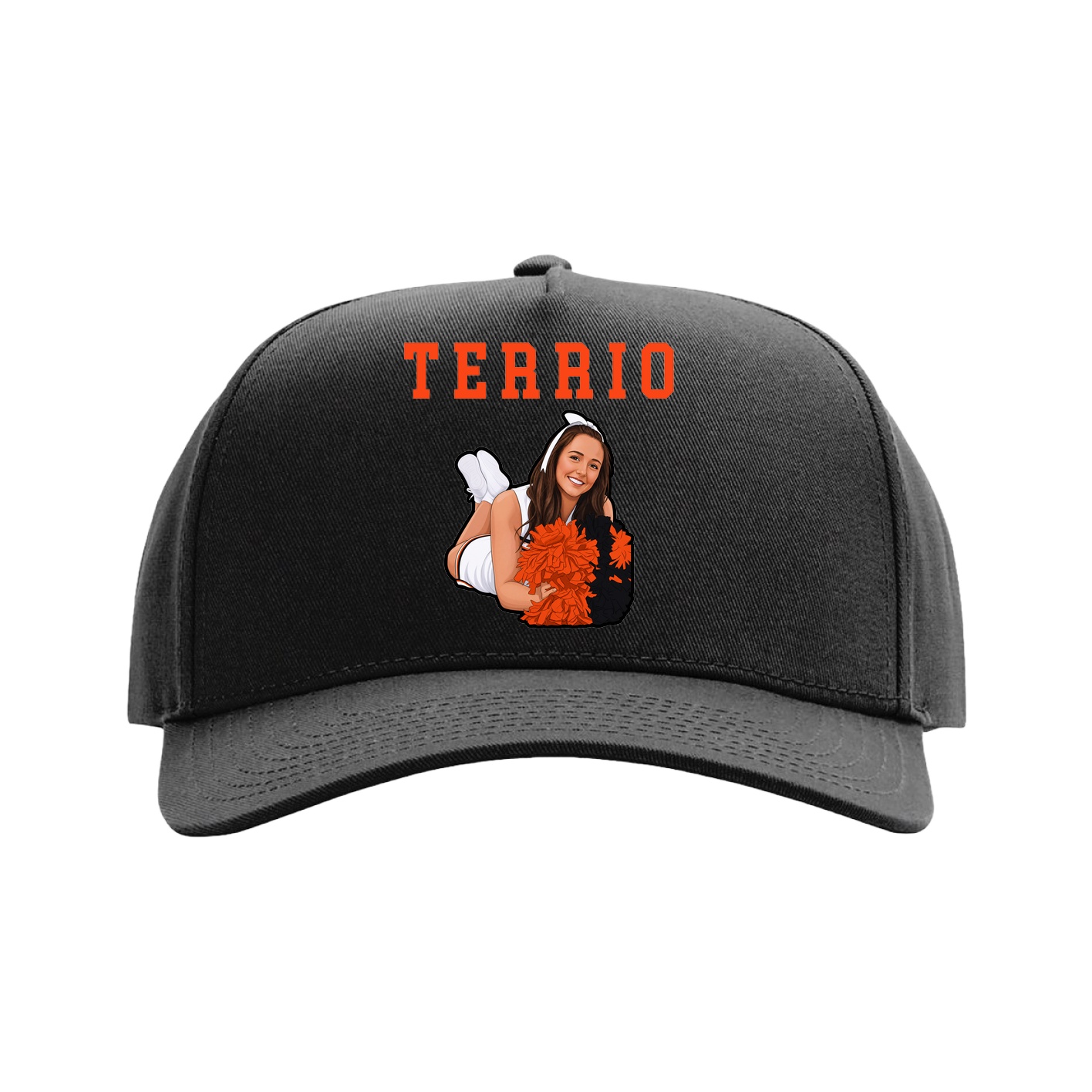 Full Fabric Five-Panel Champ Cap — Shirsey in Black