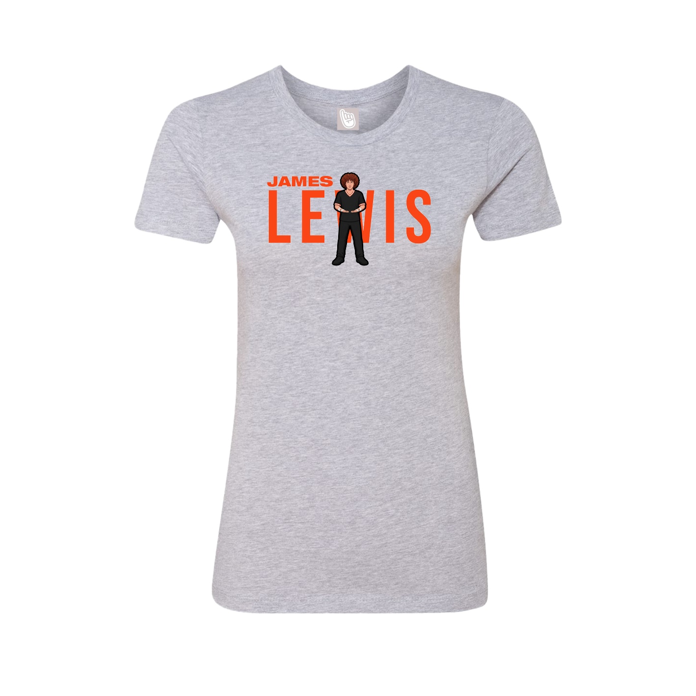 Fitted Women's Tee — Player Name in Grey