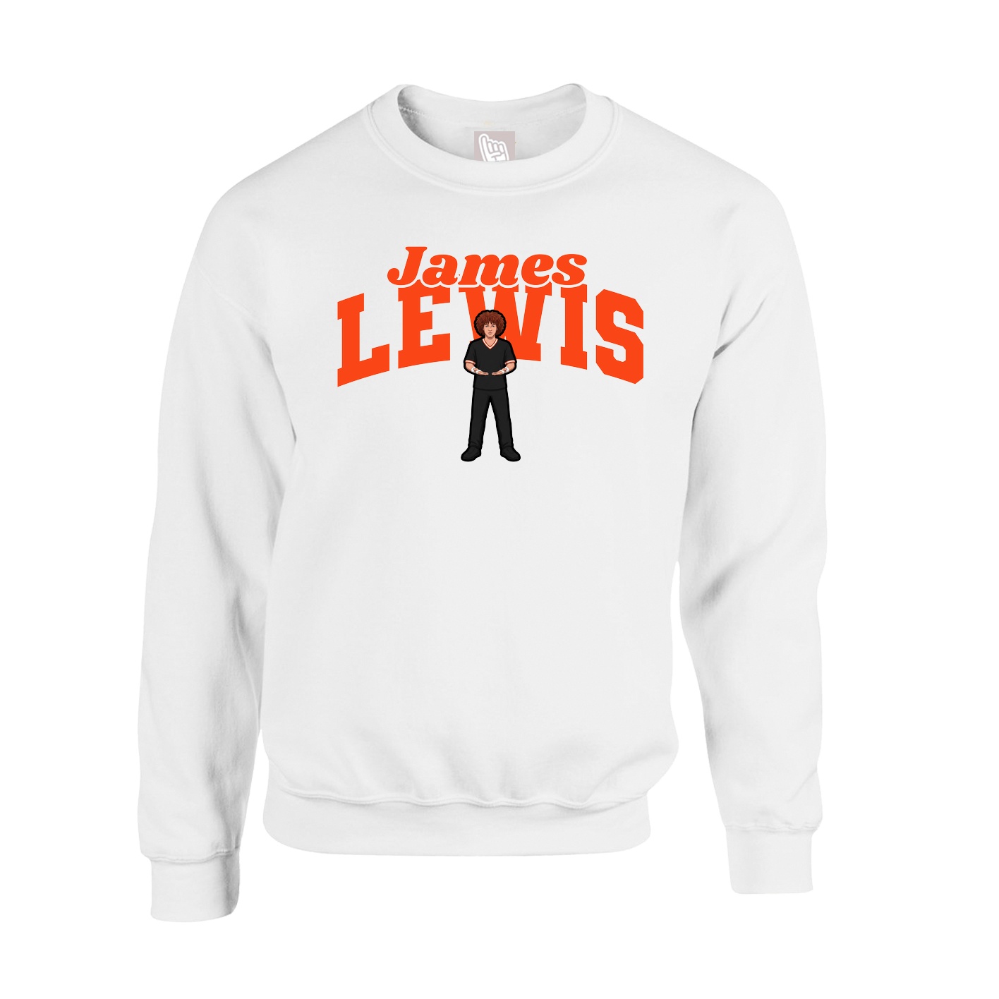 Fleece Crew — Signature Arch in White
