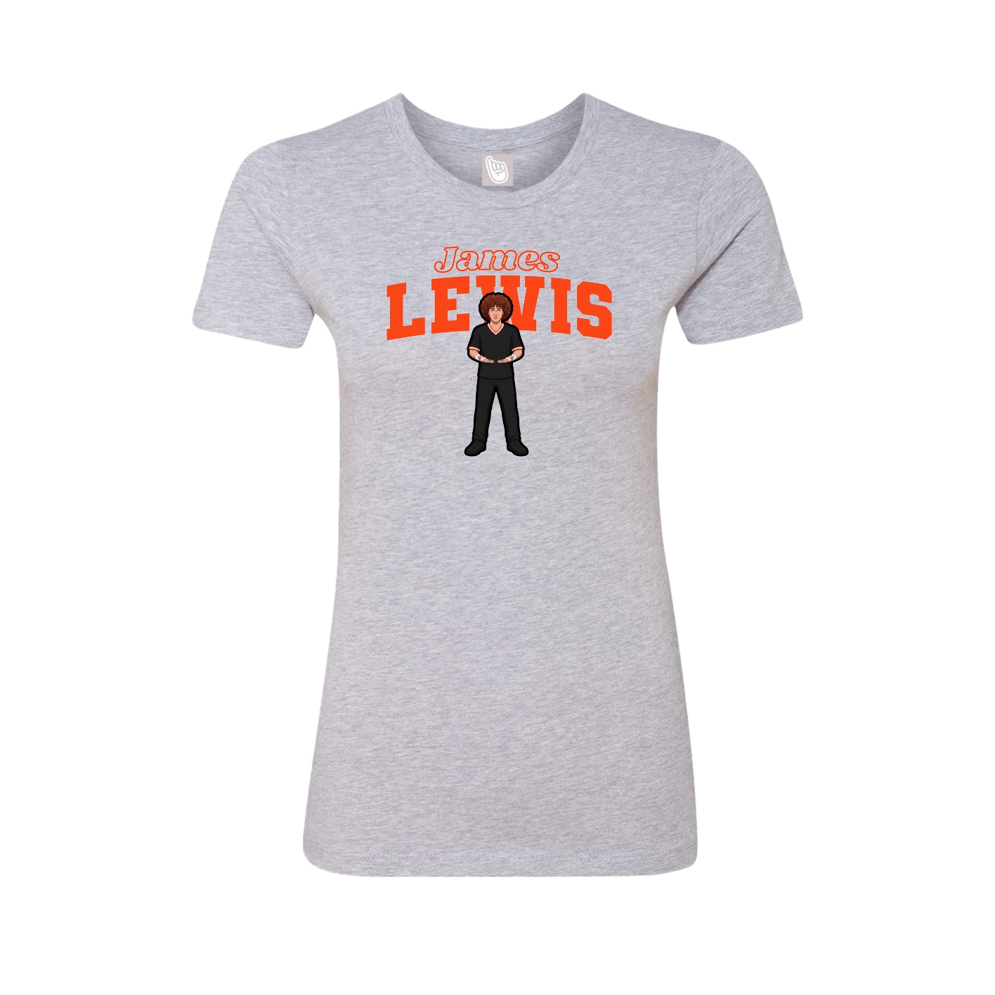 Fitted Women's Tee — Name Arch in Grey