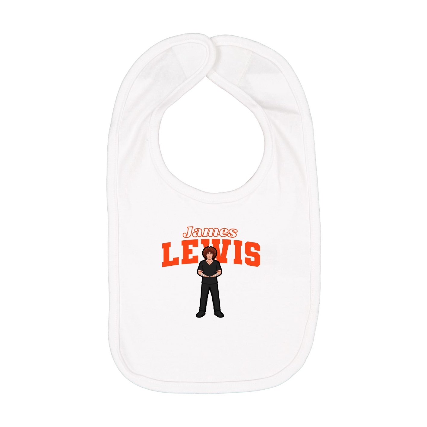 Infant Bib — Name Arch in White
