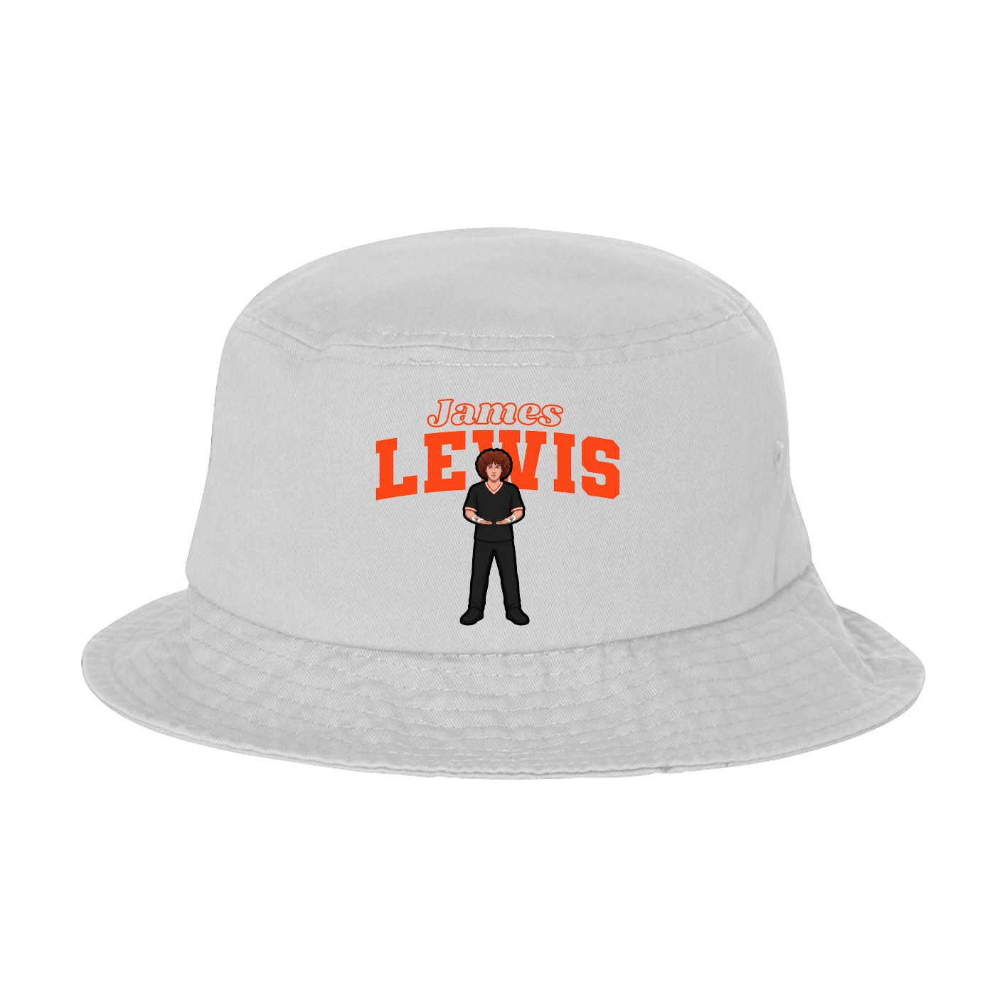 Bucket Cap — Name Arch in White