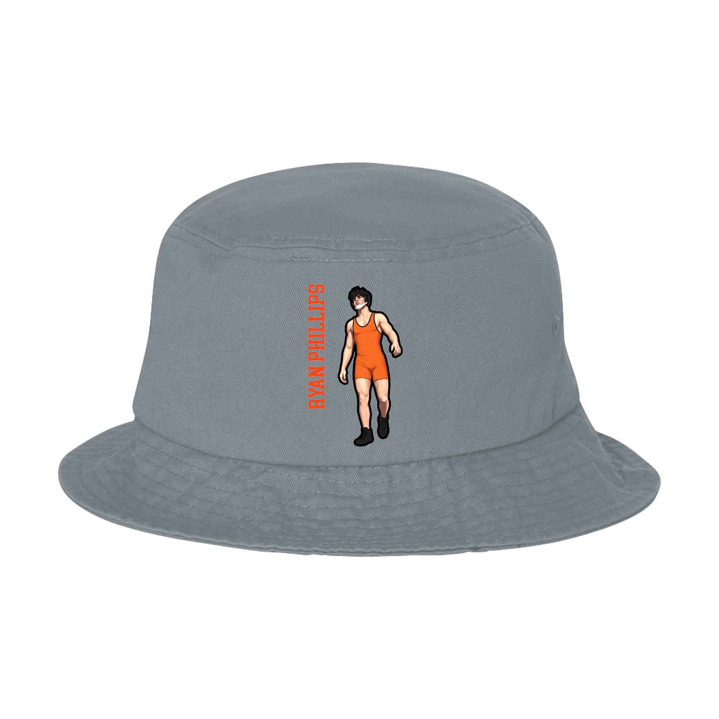 Bucket Cap — Name Vertical in Grey