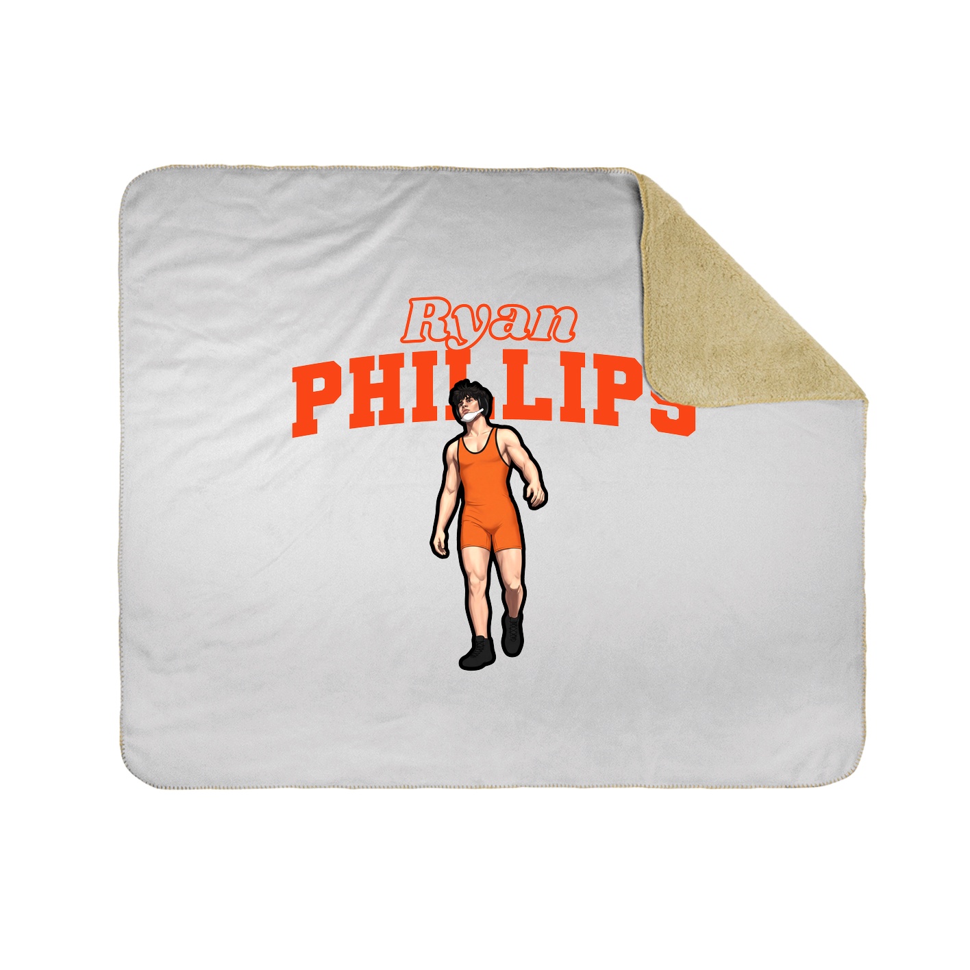 Throw Blanket — Name Arch in White