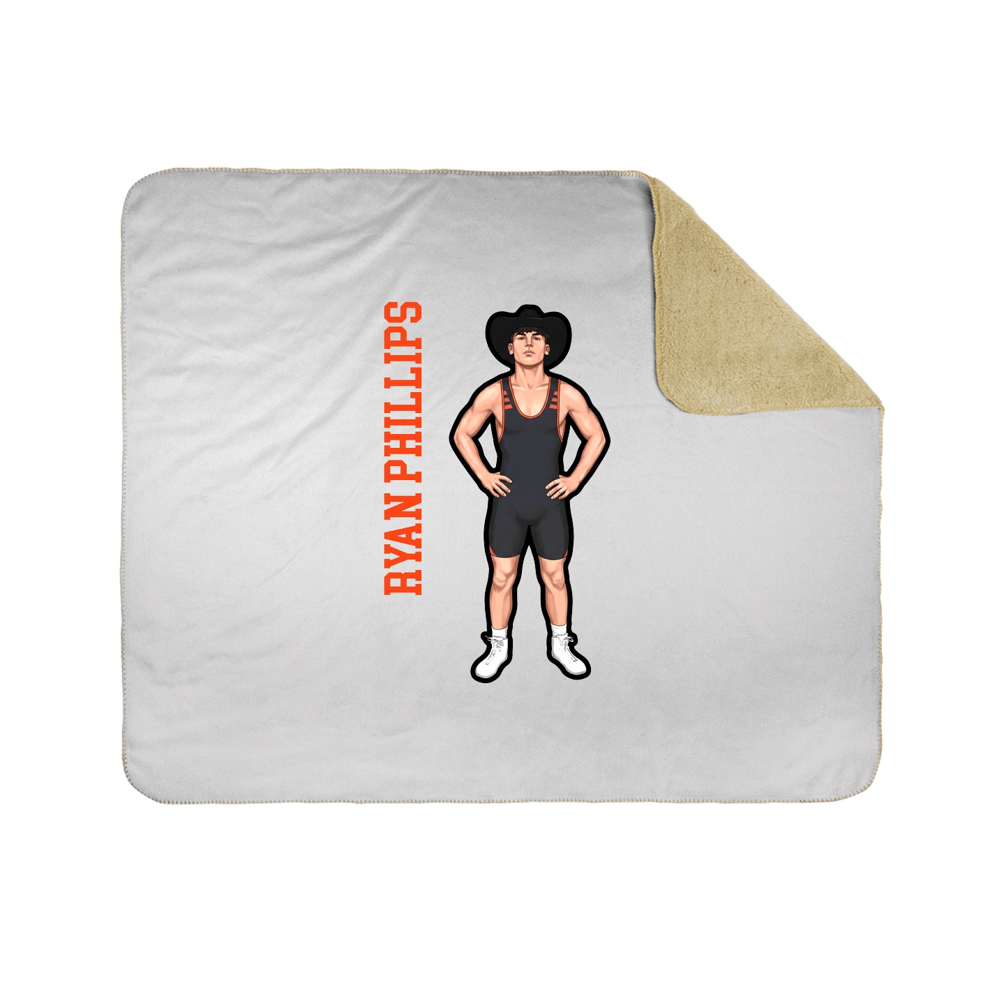 Throw Blanket — Name Vertical in White