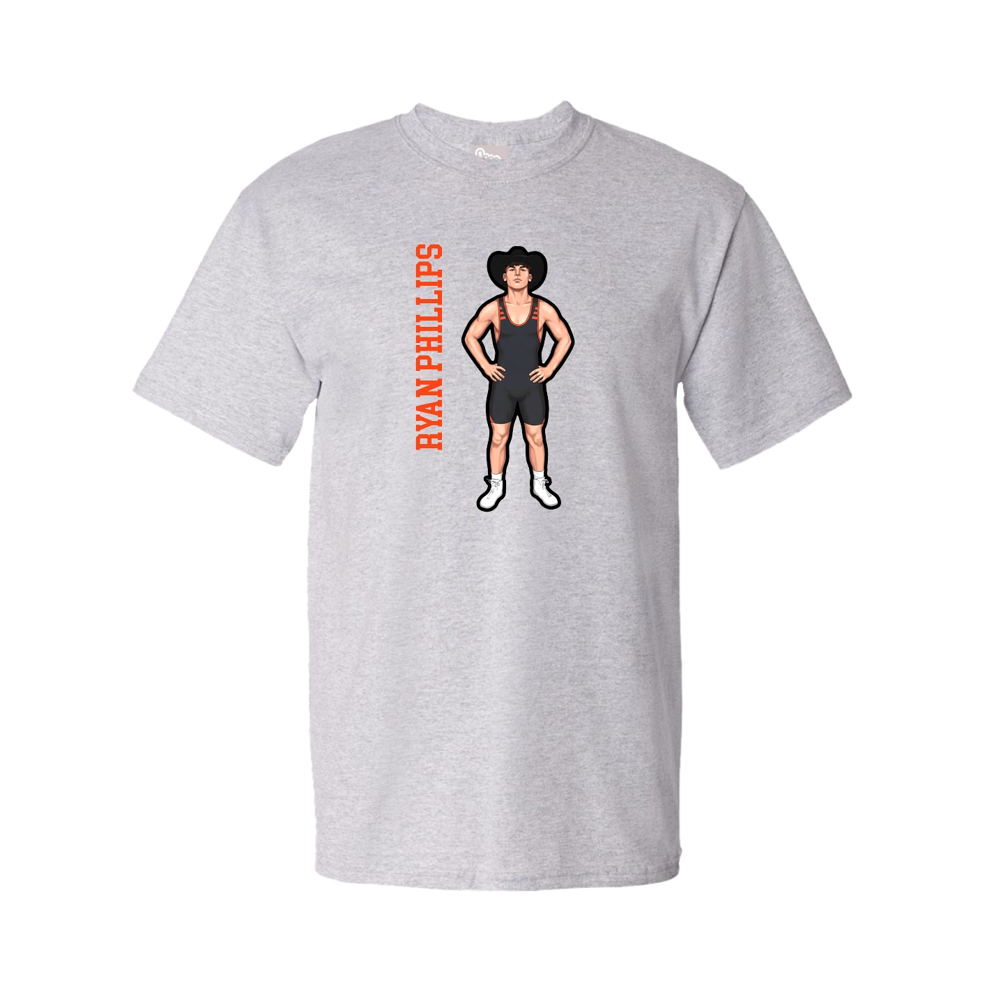 Youth Tee — Name Vertical in Grey