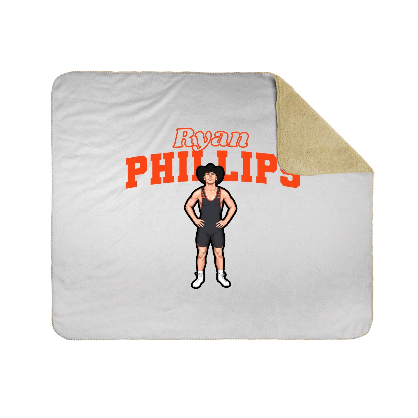 Throw Blanket — Name Arch in White