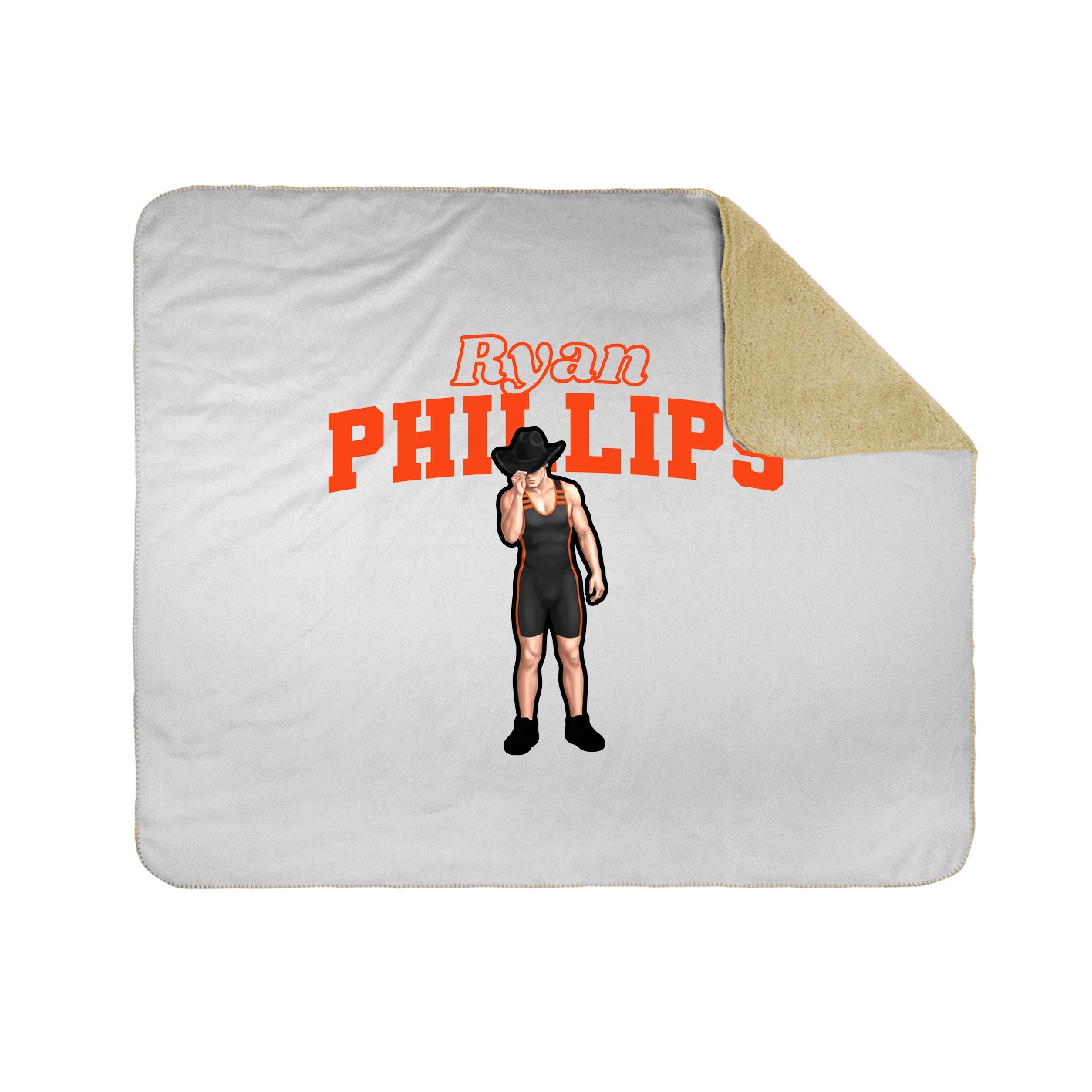 Throw Blanket — Name Arch in White