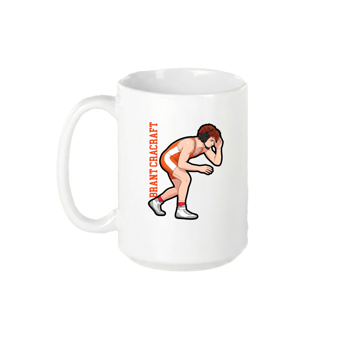 15oz Coffee Mug — Name Vertical in White