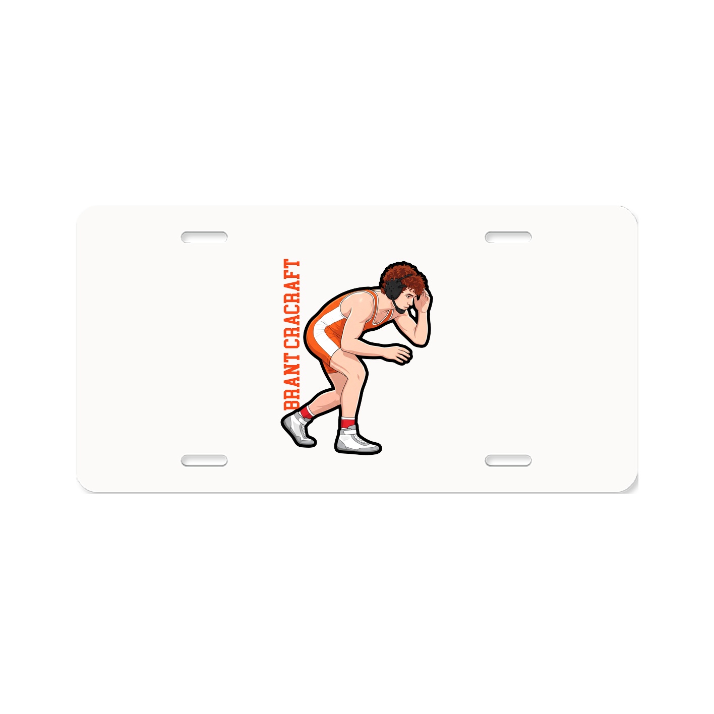 License Plate — Name Vertical in Classic