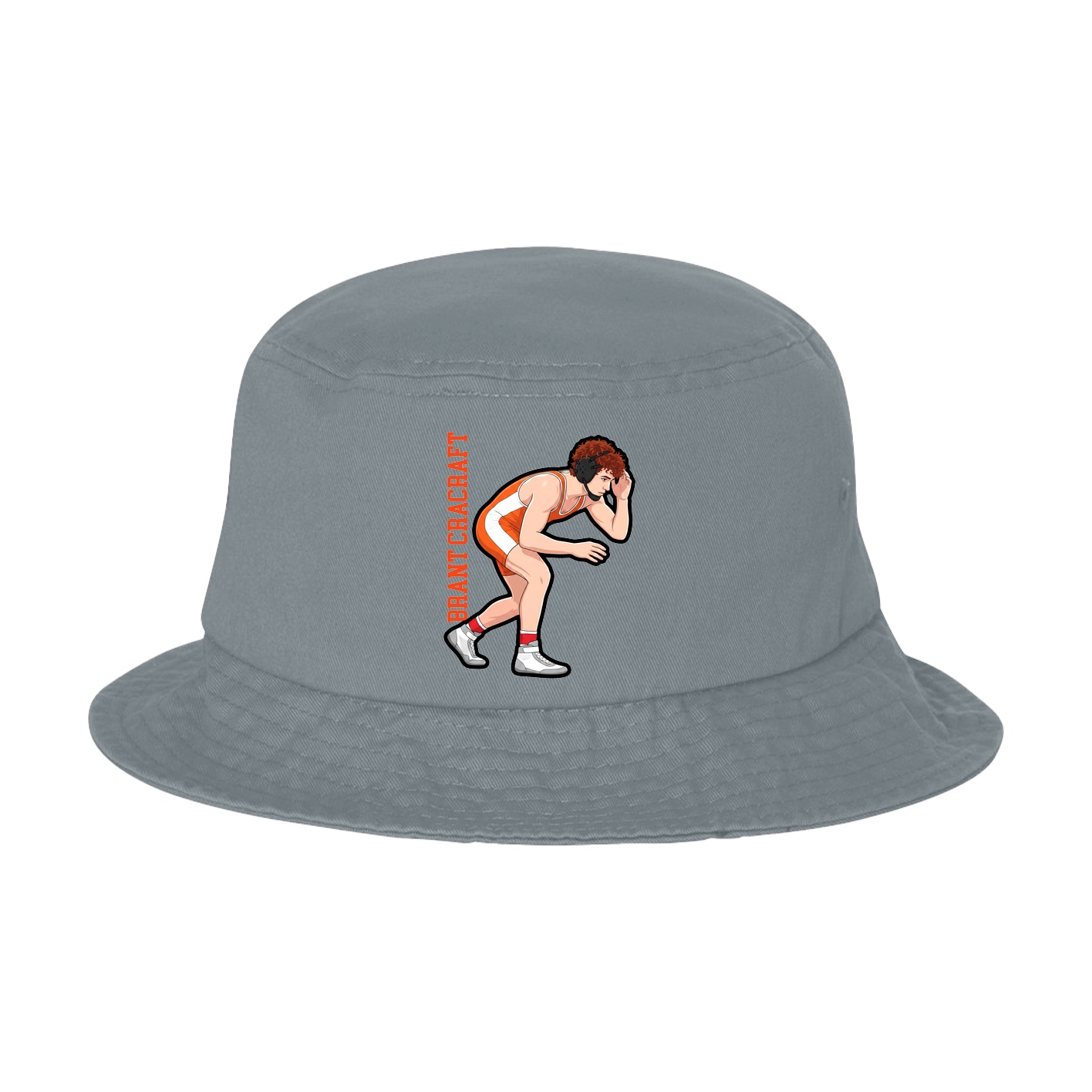 Bucket Cap — Name Vertical in Grey