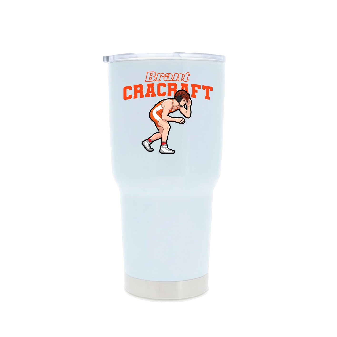 30oz Stainless Steel Tumbler — Name Arch in White