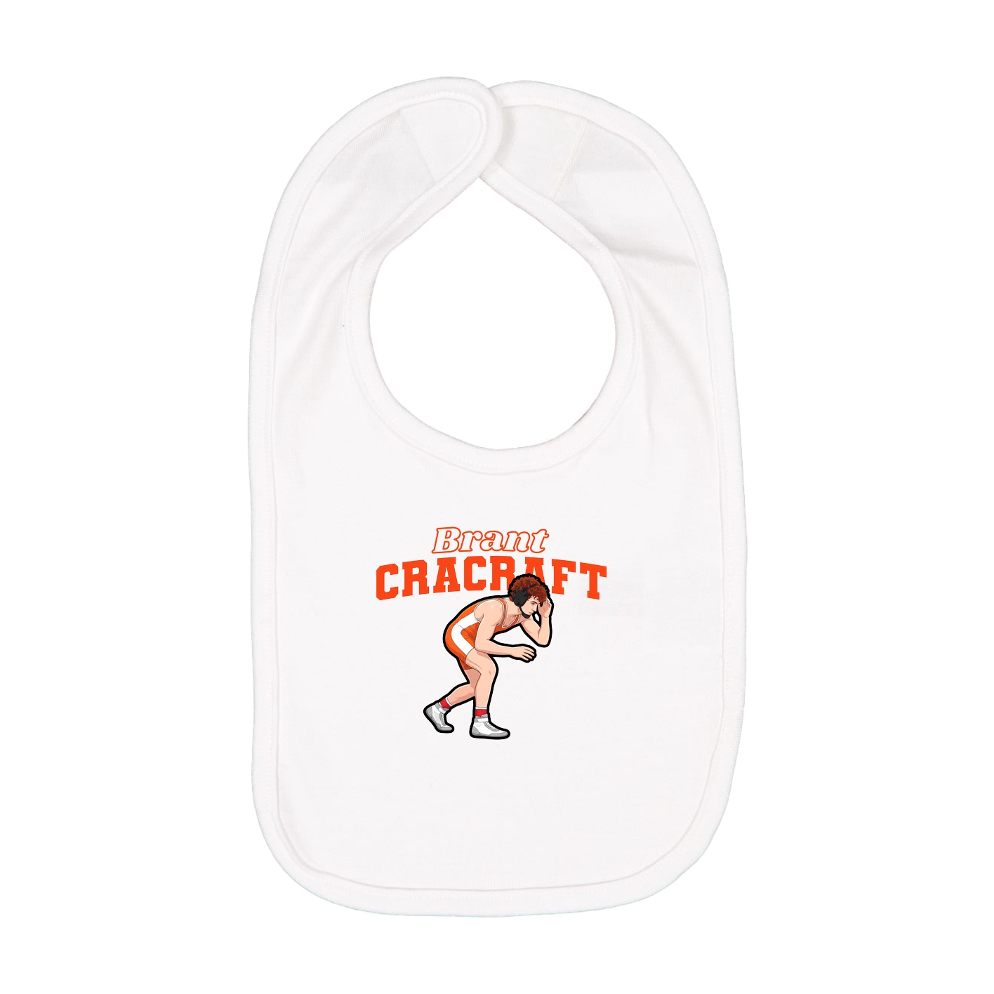 Infant Bib — Name Arch in White